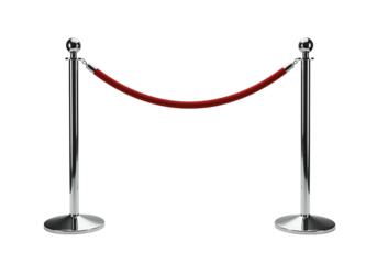 Red velvet rope stanchions barrier for vip access