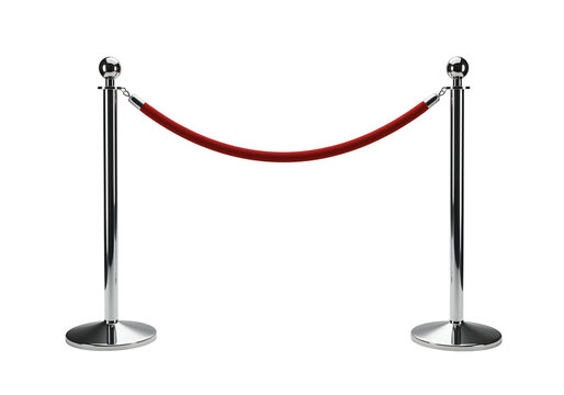 Red velvet rope stanchions barrier for vip access