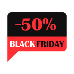Black Friday sale labels and discount banners in simple modern style
