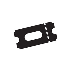 Modern Flat Design Black Ticket Icon with Perforated Edge