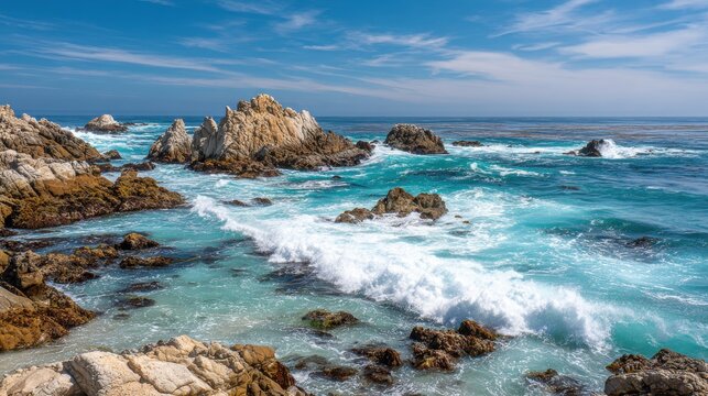 Rocky Coastline with Ocean Waves