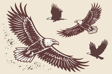 Obraz premium Distressed grunge ink splatter design elements