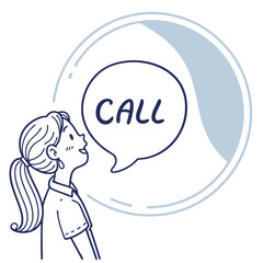 Vector art of a cheerful customer service agent is ready to answer your call, offering assistance and support with a friendly demeanor