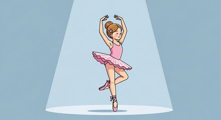 Graceful Ballerina in Spotlight.