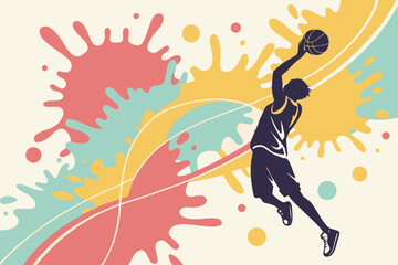 Abstract cyan magenta yellow black color splash background