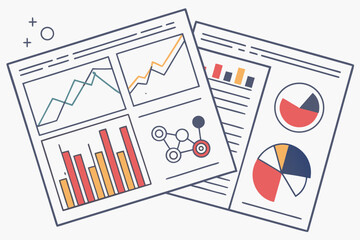 Fototapeta premium Modern data visualization and chart elements collection
