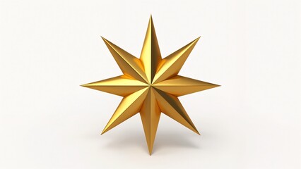 Obraz premium A 3D rendering of a gold star on a white background.