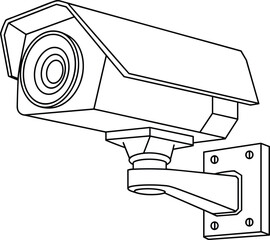 Security camera vector illustration, CCTV surveillance design, wall mounted monitoring device, safety technology icon, protection system, electronic observation equipment, video monitoring symbol