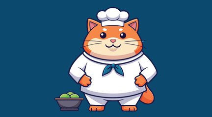 Chef Cat, Cartoon Chef, Culinary Feline, Animated Cooking, Cat Chef Art, Cartoon Kitchen, Cooking Cat, Culinary Character, Chef Illustration, Foodie Cat

