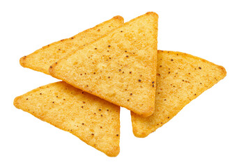 Fototapeta premium Tortilla chips triangular snack food crispy yellow appetizer food photography transparent background
