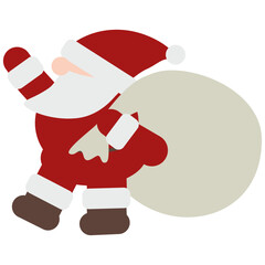 プレゼント袋を持った横顔のサンタクロース