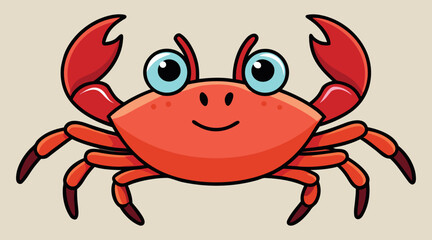 Cheerful Crab, Cartoon Crab, Sea Creature, Animated Ocean, Happy Marine, Crab Art, Fun Sea Life, Cartoon Marine, Ocean Joy, Marine Character

