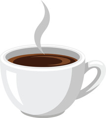 Hot coffee cup steaming morning brew isolated beverage refreshment vector