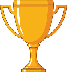 Golden trophy champion award victory celebration vector