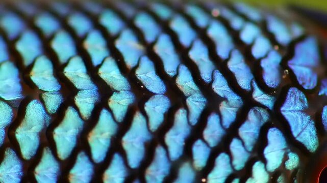 Iridescent Fish Scales Closeup.