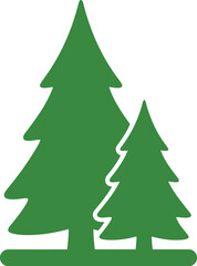 Green pine tree forest icon nature vector art minimalist silhouette vector