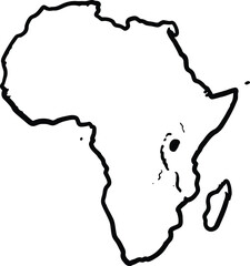 Africa continent outline simple map drawing vector icon vector