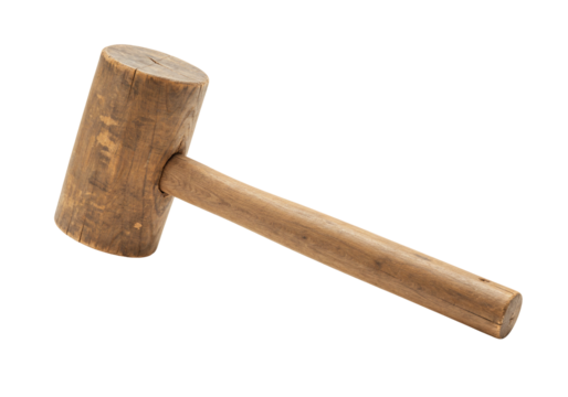 Wooden hammer tool isolated on transparent background carpentry diy craft - Powered by Adobe