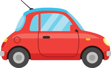 Cute red compact car illustration vibrant urban commute style vector