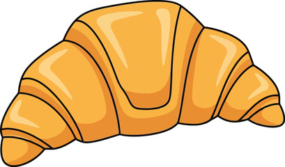 Golden croissant pastry freshly baked delicious breakfast treat vector