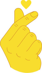 Obraz premium Korean finger heart gesture love symbol yellow vector