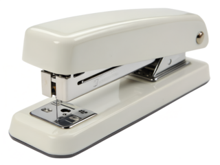 Silver office stapler in neutral tone
