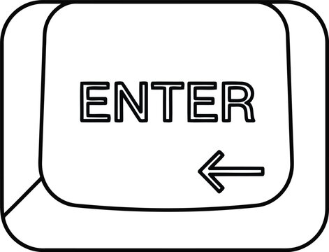 recommend clip art: Enter key icon simple line art vector vector