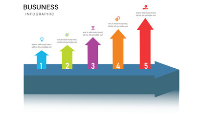Colorful 5-Step Arrow Diagram for Business Development