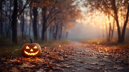 Lantern Smile on the Leafy Path