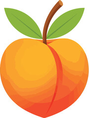 Vibrant peach fruit healthy food delicious summer harvest vector
