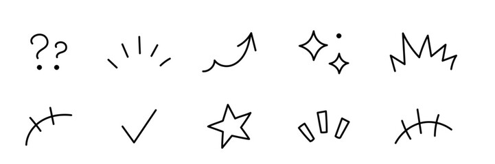 Line hand icon cartoon vector sketch comic arrow drawn angry element. Icon line hand school chalk bubble fun pencil effect speech kid design anime mark animation anger emoji sparkle flash emoticon art