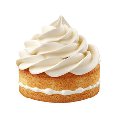 Delicious vanilla cupcake with creamy frosting swirls perfect for dessert lovers and bakery promotions showcasing sweet treats and tempting confectionery delights on transparent background
