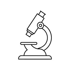 Simple outline icon of a microscope for scientific research