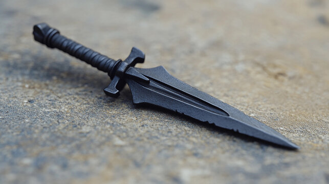 Miniature iron kunai designed for ninja throwing practice Generative AI