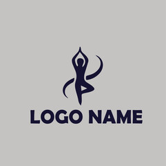 Yoga studio logo simple flat vector illustration Icon
