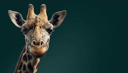 Fototapeta premium giraffe portrait, AI generated