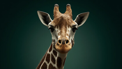 Obraz premium giraffe portrait, AI generated