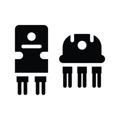 transistor glyph icon illustration vector graphic.eps