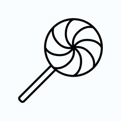 Outlined Lollipop with Swirl Design - Sweet Candy Illustration