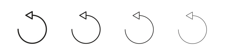 Undo icon vector graphics. black style vector icons