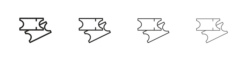 Ticket icon vector graphics. black style vector icons
