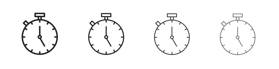 Stopwatch icon vector graphics. black style vector icons