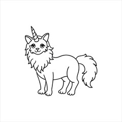 Unicorn Dog Fantasy Art Vector Illustration