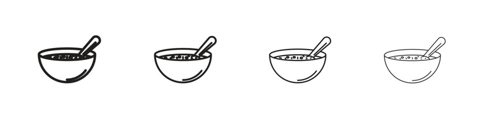 Soup icon vector graphics. black style vector icons