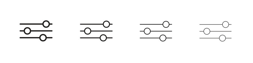 Settings sliders icon vector graphics. black style vector icons