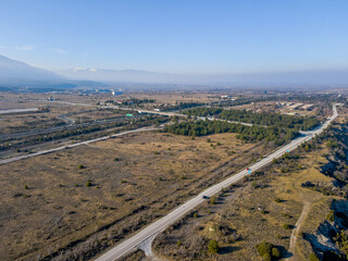 Aerial landscape of Mediterranean Sea during winter Kamena Vourla region, Central Greece