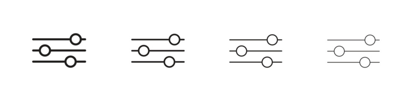 Settings sliders icon vector graphics. black style vector icons