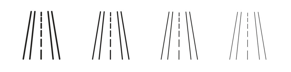 Road icon vector graphics. black style vector icons