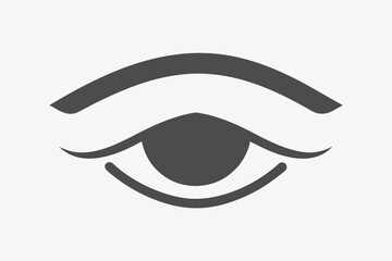 Minimal Eye Vector, Gray Eyelash, Simple Design Element, White Background