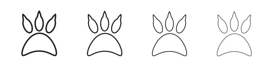 Paw icon vector graphics. black style vector icons